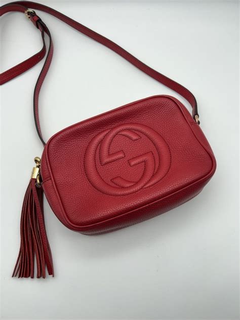 disco bag gucci pelle rossa|Gucci soho bag review.